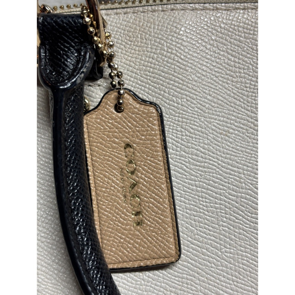 Coach Leather Sierra Dome Satchel Handbag Crossbody Cream / Brown /‎ Black - Picture 14 of 16